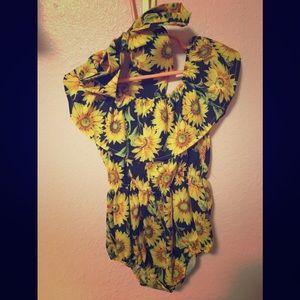 Adorable sunflower romper